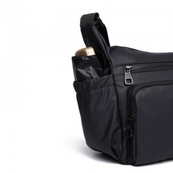 Men's crossbody waterproof leather film multi compartment large capacity single shoulder bag, business commuting portable backpack, new men's bag