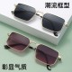 New European and American square-frame men's sunglasses, hip-hop Instagram Hong Kong-style sunglasses for women, fashionable metal sunglasses