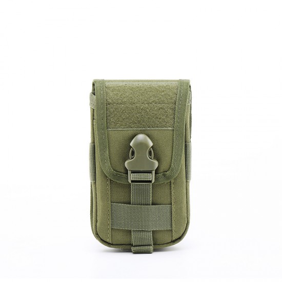 Molle functional tactical phone bag, tactical waist bag, large-capacity outdoor military camouflage ID bag (RANDOM COLOR)