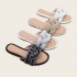 Factory women's shoes, fashionable double-buckle rhinestone Birkenstocks, wholesale for export