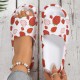 Summer strawberry and fruit print sandals, comfortable thick-soled, couples' slippers for both home and indoor use