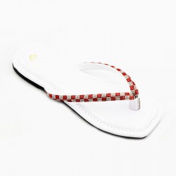 Ladies slippers in Candy-colored fashionable women's flip-flops in stock (wholesale)