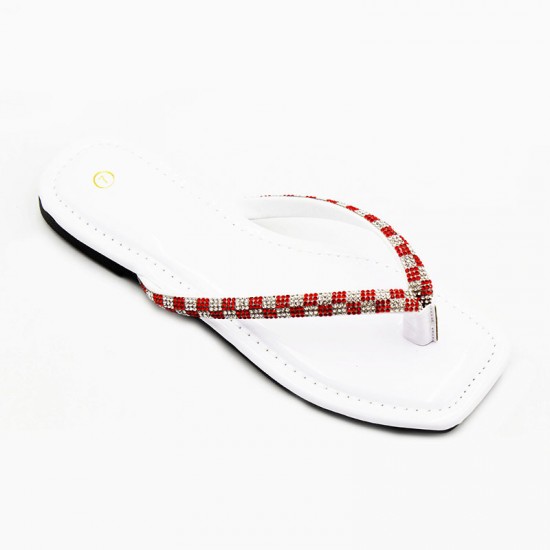 Ladies slippers in Candy-colored fashionable women's flip-flops in stock (wholesale)