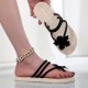 Cross-border Korean-style women's flip-flops with a grass pattern, trendy and lightweight floral print for summer wear