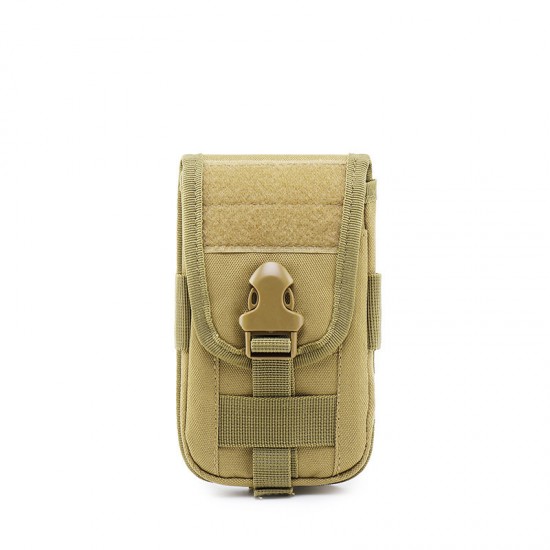 Molle functional tactical phone bag, tactical waist bag, large-capacity outdoor military camouflage ID bag (RANDOM COLOR)