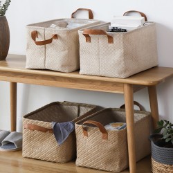 Tianshan cotton and linen wardrobe drawer storage box with compartmentalized clothing and pants storage Small storage baskets for household storage boxes