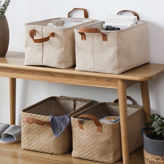 Tianshan cotton and linen wardrobe drawer storage box with compartmentalized clothing and pants storage Small storage baskets for household storage boxes