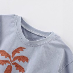 Children's short-sleeved summer styles, European and American children's T-shirts, stylish boys' round-neck casual tops.