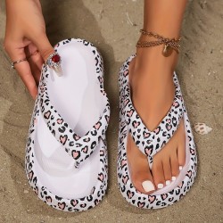Summer casual sandals, heart print, couple's style, dual-use EVA slippers for home and out.