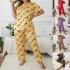 Temu cross-border European style plus-size home wear with enlarged and padded heart round-neck short-sleeved pants pajama set for women that can be worn outside