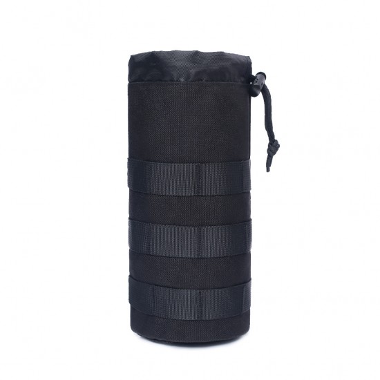Multi-purpose external water bottle bag, portable net bag, water cup cover, outdoor sports MOLLE waist bag drawstring accessory bag (RANDOM COLOR)