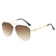 New retro fashion metal half-frame double-beam sunglasses for men and women, high-end sunscreen toad sunglasses