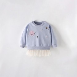 Girls' sweatshirts, new fall/winter styles, European and American children's stylish round neck sweatshirts, cute little girls' tops