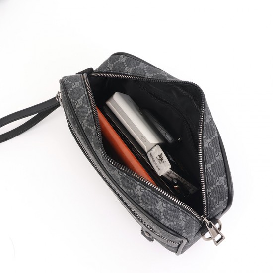 Men's cross-body bag with check pattern, new style Korean-style casual shoulder bag, street trend horizontal style small niche handbag