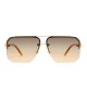 New style square-frame metal sunglasses, men and women's sun protection, half-frame sunglasses, European and American cross-border fashionable sunglasses.