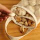 Mesh breathable wall-mounted storage bag for ginger and garlic, cotton and linen thickened mesh bag, large-capacity kitchen fruit and vegetable moisture-proof hanging bag