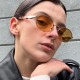 New oval metal sunglasses, European and American cross-border fashion sunglasses, retro street style high-end sunglasses for women