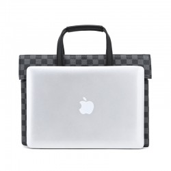 Laptop bag, men's cross-style checkered Korean-style men's bag, office document bag, single shoulder bag, file storage cross-body bag