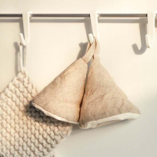 Tianshan Cotton and Linen Japanese Kitchen Insulated and Anti-Scalding Pot Lids, Thickened Hanging Pot Earmuffs, Fabric Casserole Handle Gloves
