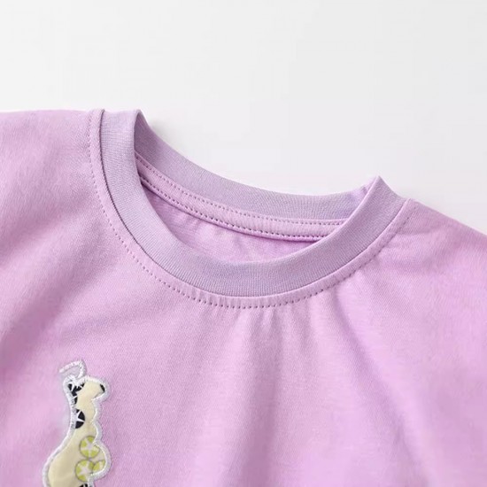 Girls' spring and autumn new European and American style suits for small and medium-sized children, casual round-neck and elastic-waist pants for little girls