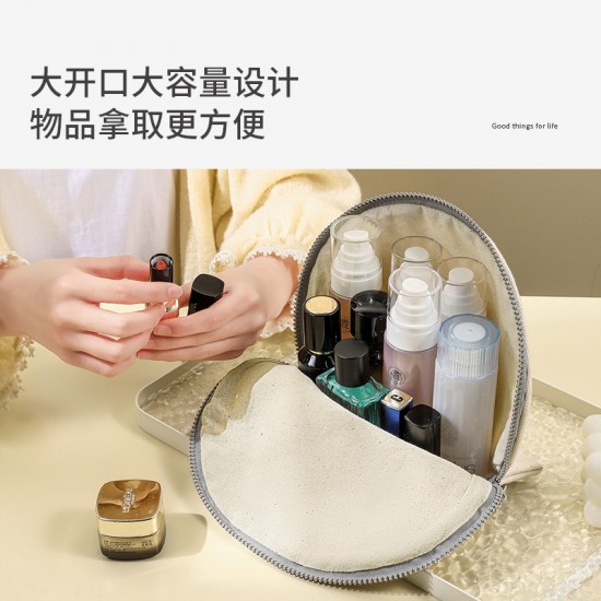 Simple time cotton canvas cosmetic storage bag, travel bag, business trip luggage, large toiletries storage bag