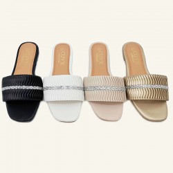 High-quality ladies' slippers: cross-border slippers, new rhinestone flat slippers for women