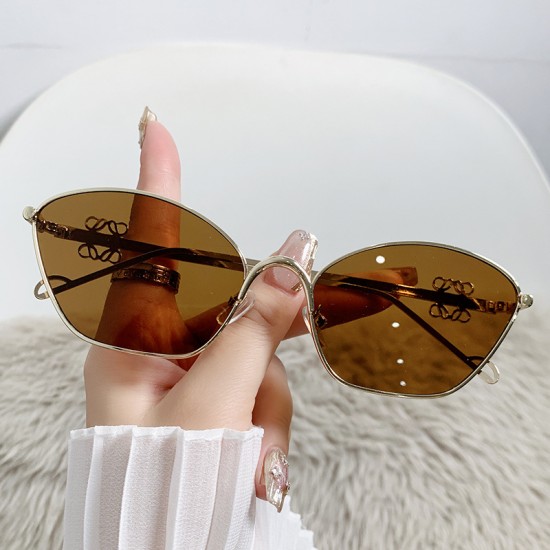 European and American fashion, high-end women's sun protection metal sunglasses, cross-border new trendy, influencer cat-eye sunglasses