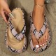 Hot-selling snake print flip-flops for women, new summer styles, fashionable thick-soled thongs for men and women
