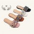 Wholesale Flat Slippers: Women's shoes, fashionable, thick-soled, durable, casual outdoor slippers with rhinestones.
