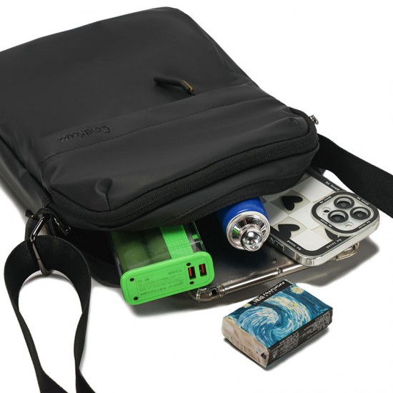 Men's trendy single shoulder bag, new men's casual crossbody bag, 2025 trendy simple and fashionable leather film bag, crossbody bag for business commuting, urban minimalist versatile bag