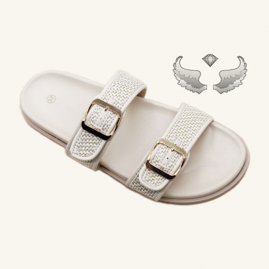 Wholesale Ladies Luxury rhinestone flat flip-flops for women, outdoor craft shoes.