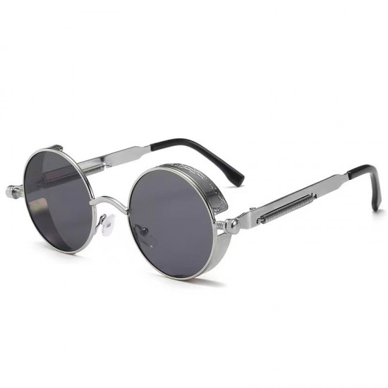 Retro Steampunk Men's Sunglasses, Metal Spring-Shaped Thick-Framed Sunglasses, Cross-Border Trendy Street Style Hip-Hop Sunglasses