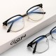 New trendy metal blue light blocking flat glasses, ultra-light TR90 glasses, Korean-style cross-border photo glasses