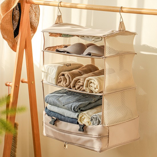 Thick, breathable Oxford hanging clothing storage bag, portable travel storage bag with large capacity.