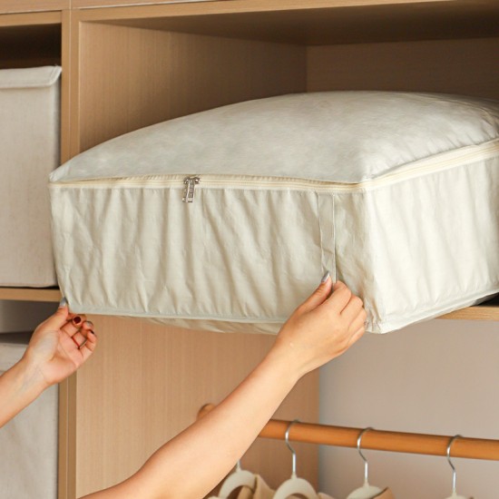 Waterproof Woven Quilt Storage Bags, Wardrobe and Underbed Storage Bags, Large-Capacity Dust Bags for Household Quilts and Clothes