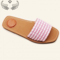 US Wholesale Cross-Border New Summer Hand-Woven Fashionable Versatile Women's Slippers