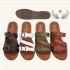 Belize cross-border wholesale flat flip-flops with metal buckles, summer outdoor slippers.