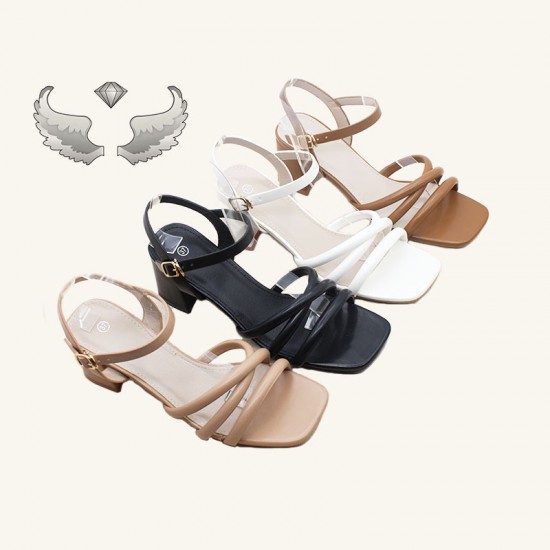 Wholesale Fashion Sandals: Chaozhou women's shoes, fashionable and versatile outdoor high-heeled sandals.