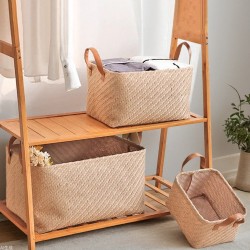 Tianshan cotton and linen wardrobe drawer storage box with compartmentalized clothing and pants storage Small storage baskets for household storage boxes