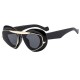 Y2K Millennial Hottie fashion sunglasses for women, Instagram influencer sunglasses, special-shaped curved futuristic sunglasses.