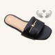 Yiwu spot wholesale, new buckled, fashionable flat slippers for women.