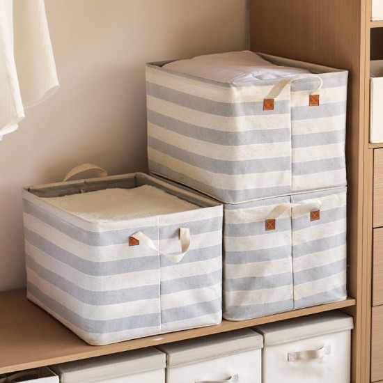 Thickened Cotton and Linen Waterproof Clothes and Quilt Storage Boxes, Large-Capacity, Multifunctional Storage Baskets for Snacks, Toys, and Sundries