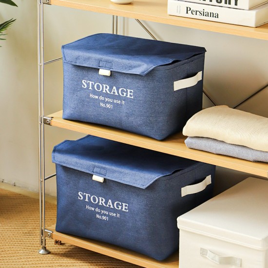 Household clothing and toy storage box, bedroom dustproof storage device with lid, foldable storage box, clothing storage basket