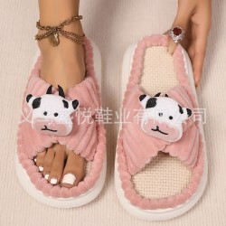 Best-selling cross-border winter heart-shaped cotton slippers, wholesale, indoor plush warmth for Christmas and Valentine's Day couples