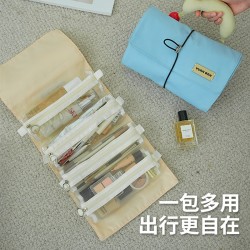 Pure Time Selected Egg Roll Travel Storage Bag, Foldable, Multifunctional Toiletries and Cosmetic Dispensing Bag.