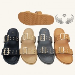 Chaozhou women's cross-border flat-soled hollow rhinestone flip-flops for outdoor use, wholesale slippers.