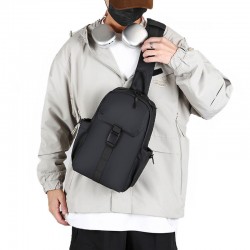 Men's bag, urban simple single shoulder bag, men's crossbody bag, zipper decoration new trendy small bag, business casual handbag