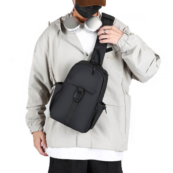 Men's bag, urban simple single shoulder bag, men's crossbody bag, zipper decoration new trendy small bag, business casual handbag