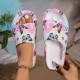 Comfortable summer thick-soled slippers with butterfly print, suitable for both indoor and outdoor use