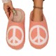 New cotton slippers with peace sign patterns, thickened and non-slip for winter couples.